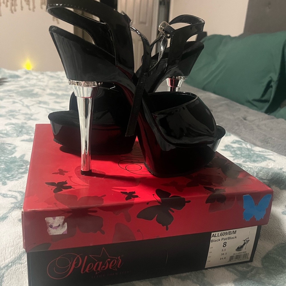 Pleaser Black Stiletto Platform Heels